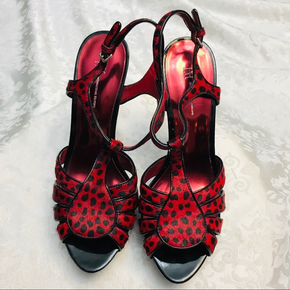 INC International Concepts Shoes - NWOT - INC - Red Leather Leopard Heels